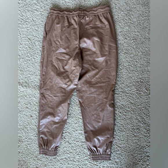Brown Faux Leather Zara Joggers - Picture 3 of 3